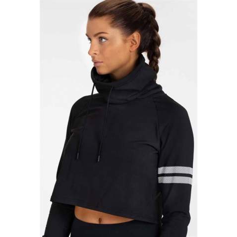 Mad Girls Black Collar Detailed Sweatshirt MG077 - Siyah