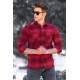 Madmext Maroon Checked Mackinaw Shirt 4681 - Bordo