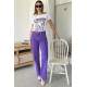 Mad Girls Purple Palazzo Jeans Mg1189 - Mor