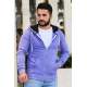 Madmext Purple Zipper Detailed Hoodie 4156 - Mor