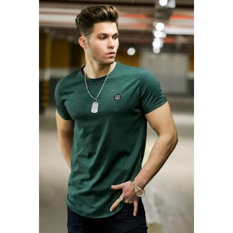 Madmext Big Size Green T-shirt for Men 4570 - Yeşil