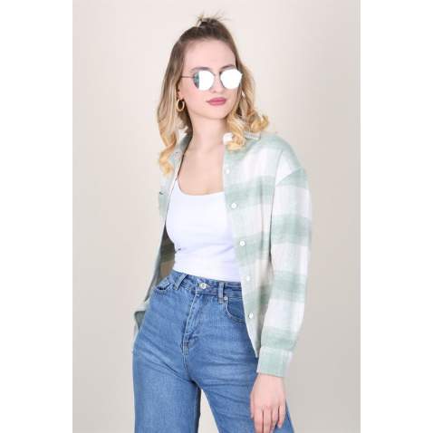 MMad Girls Green Lumberjack Shirt MG1200 - Yeşil