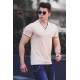 Madmext Camel Basic V Neck T-shirt for Men 4447 - Camel