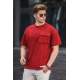 Madmext Men Front Pocket Maroon T-shirt 5225 - Bordo