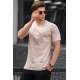 Madmext Men Printed Beige T-shirt 5258 - Bej