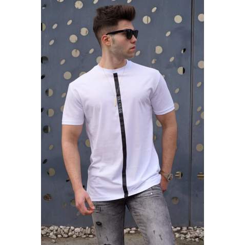 Madmext Men Printed White T-shirt 5378 - Beyaz