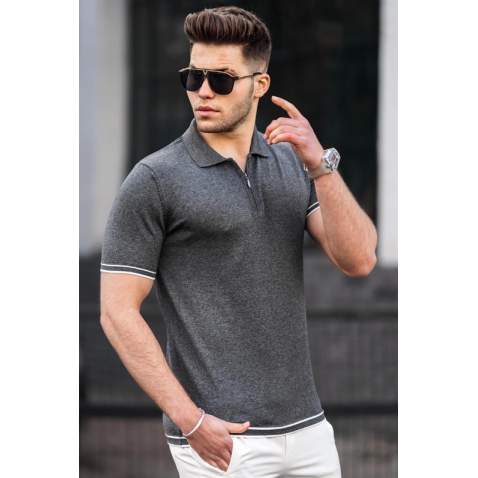 Madmext Men Anthracite Polo T-shirt 5090 - Antrasit