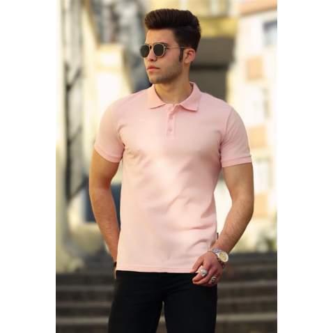 Madmext Soft Pink Polo Shirt for Men 4550 - Pudra