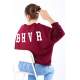 Mad Girls Printed Maroon Sweatshirt MG1180 - Bordo