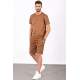 Madmext Men Oversize Brown Shorts Set 5376 - Kahverengi