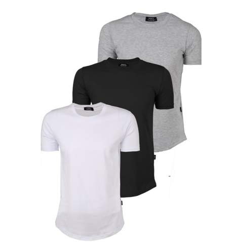 White-Black-Gray Regular Fit Basic T-Shirt (Pack of 3) 5984 - Beyaz/siyah/gri