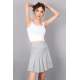 Women Striped Gray Pleated Mini Skirt MG1451 - Gri