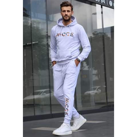 Madmext Men Printed Marl Snow Tracksuit 5298 - Karmelanj