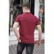 Madmext Men Knitwear Maroon Polo T-shirt 5212 - Bordo