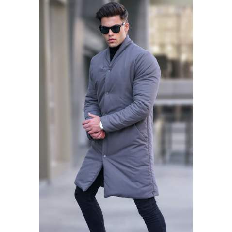 Anthracite Basic Long Coat 5710 - Antrasit