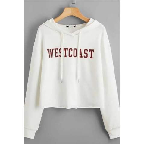 Mad Girls White Hoodie Sweatshirt MG809 - Beyaz