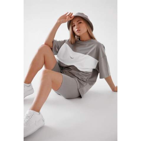 Women Dye Gray Oversize Tracksuit MG1536 - Boyalı gri