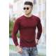 Madmext Maroon Crewneck Knitwear 4358 - Bordo