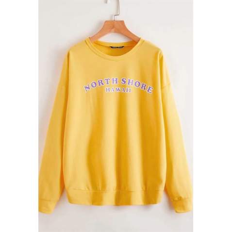 Mad Girls Yellow Printed Sweatshirt MG823 - Sarı