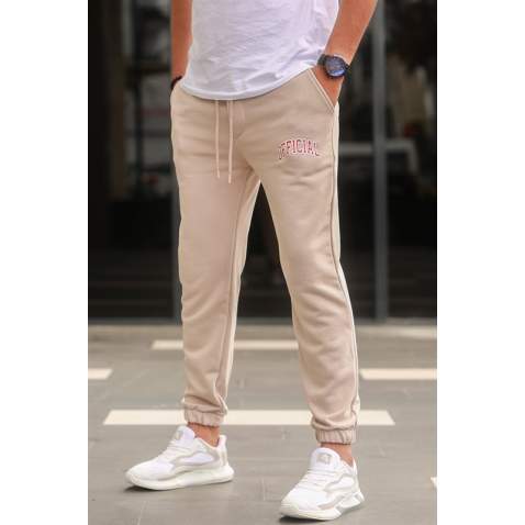 Madmext Printed Beige Sweatpants For Men 5616 - Bej