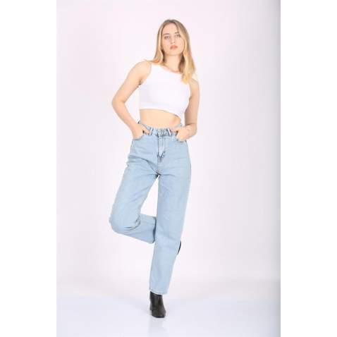 Mad Girls Light Blue Palazzo Jeans Mg1151 - Açık mavi