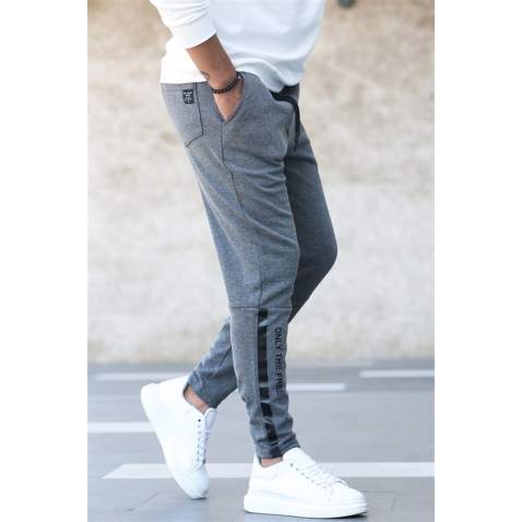 Madmext Men Printed Anthracite Sweatpants 4213 - Antrasit