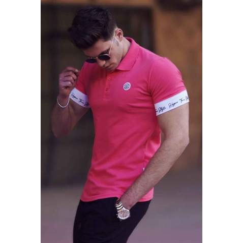 Madmext Pink Polo Shirt for Men 4574