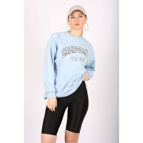 Mad Girls Blue Sweatshirt Mg1242 - Mavi