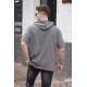 Men Anthracite Oversize Hoodie T-Shirt 5853 - Antrasit