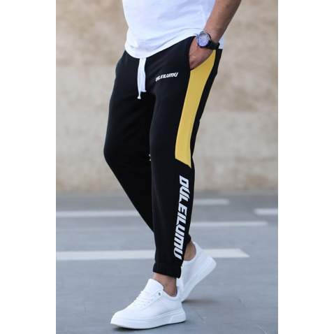 Madmext Men Black Side Striped Sweatpants 2719 - Siyah