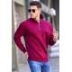 Maroon Printed Zipped Sweatshirt 6001 - Bordo