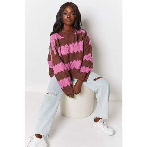 Mad Girls Pink Sweater MG1205 - Pembe