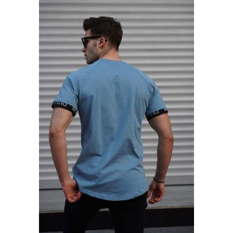 Men Basic Blue T-Shirt - Mavi