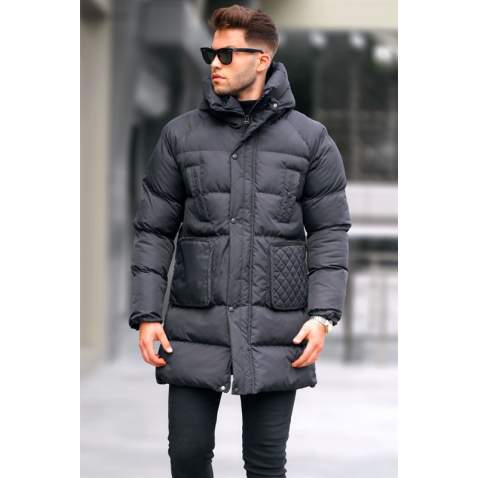 Black Basic Puffer Jacket 5745 - Siyah