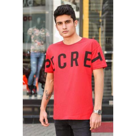 Madmext Maroon Printed T-shirt for Men 3034 - Bordo