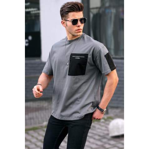 Men Basic Smoke Gray T-Shirt - Füme