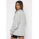 Mad Girls Light Gray Zip Sweatshirt Mg1246 - Karmelanj