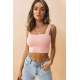 Women Pink Crop Top MG1487 - Pembe