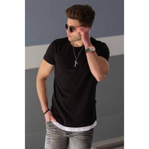 Madmext Black Basic T-shirt for Men 4465 - Siyah