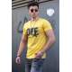 Madmext Big Size Yellow T-shirt for Men 4573 - Sarı