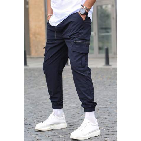 Navy Blue Cargo Trousers 5477 - Lacivert