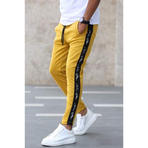 Madmext Yellow Striped Sweatpants 2932 - Sarı