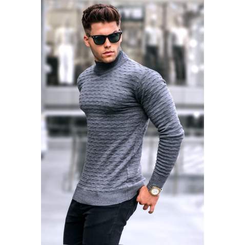 Anthracite Knitted Sweater 5762 - Antrasit