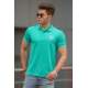 Madmext Men Turquoise Polo Shirt 3055 - Turkuaz