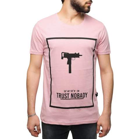 Madmext Printed Pink T-Shirt 2533 - Pembe