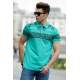 Madmext Green Printed Polo Shirt for Men 3057 - Yeşil