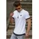 Madmext White Printed T-shirt for Men 4489 - Beyaz