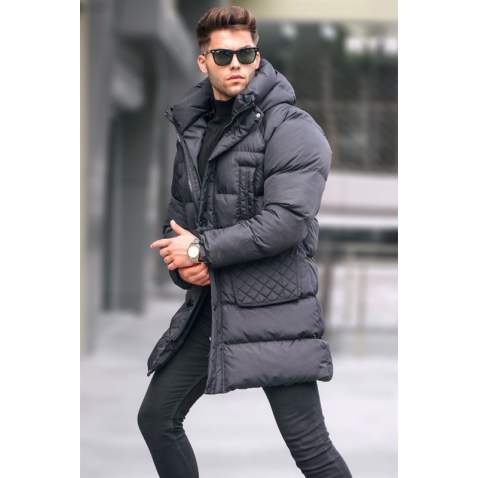 Black Basic Puffer Jacket 5745 - Siyah