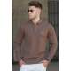 Madmext Men Coffee Brown Polo Knitwear 5153 - Ekru