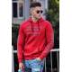 Madmext Claret Red Printed Hoodie 4383 - Bordo